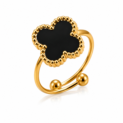 Adjustable Four Leaf Clover Ring