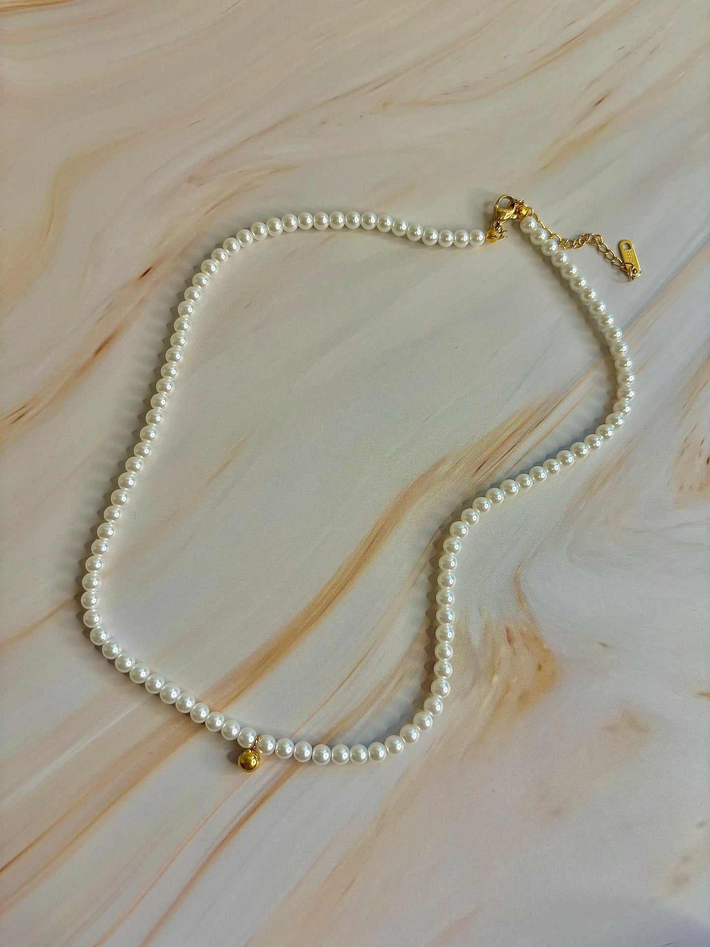 Luminous Pearl Ball Necklace - Timeless Elegance