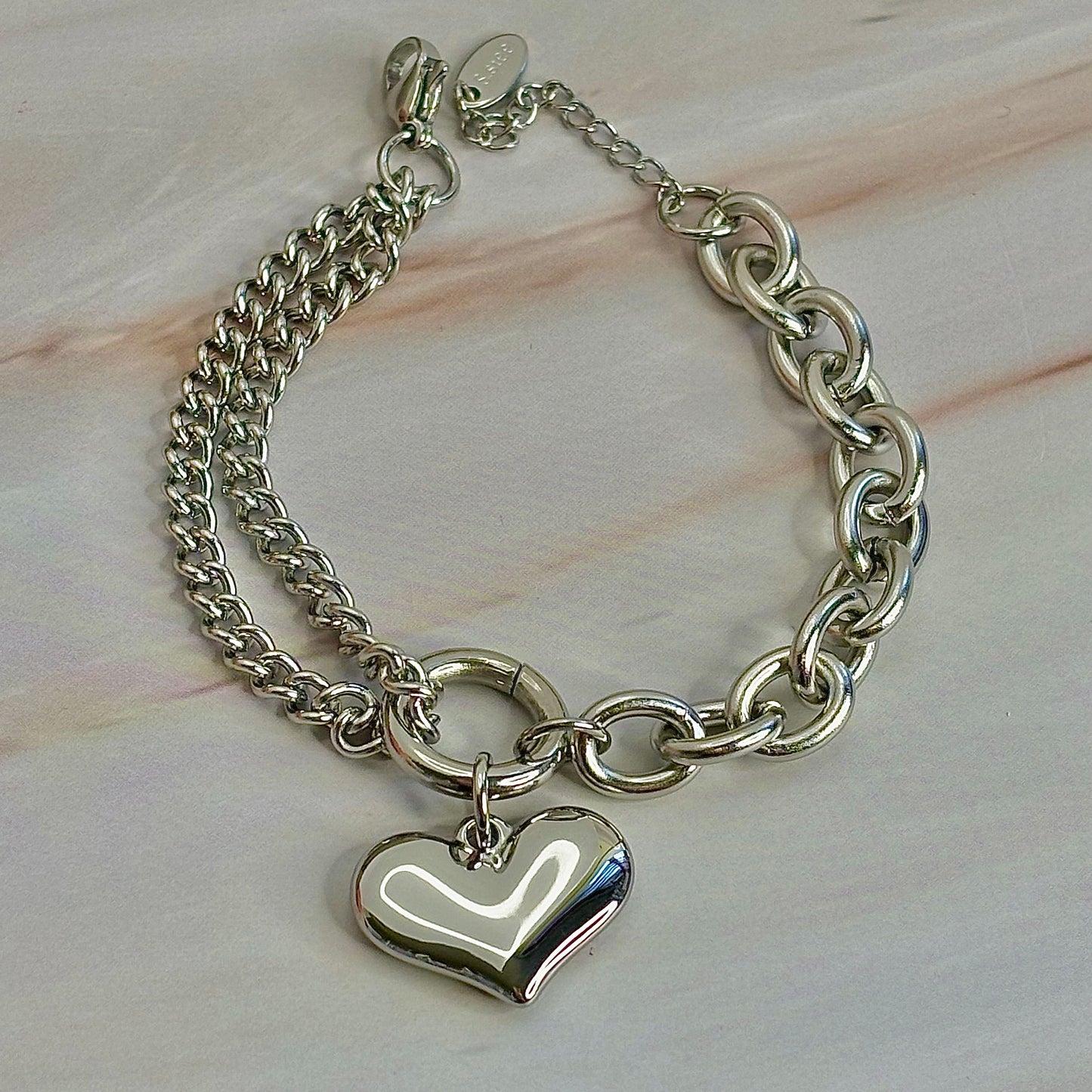 Bound Hearts Duo Chain Bracelet for Women