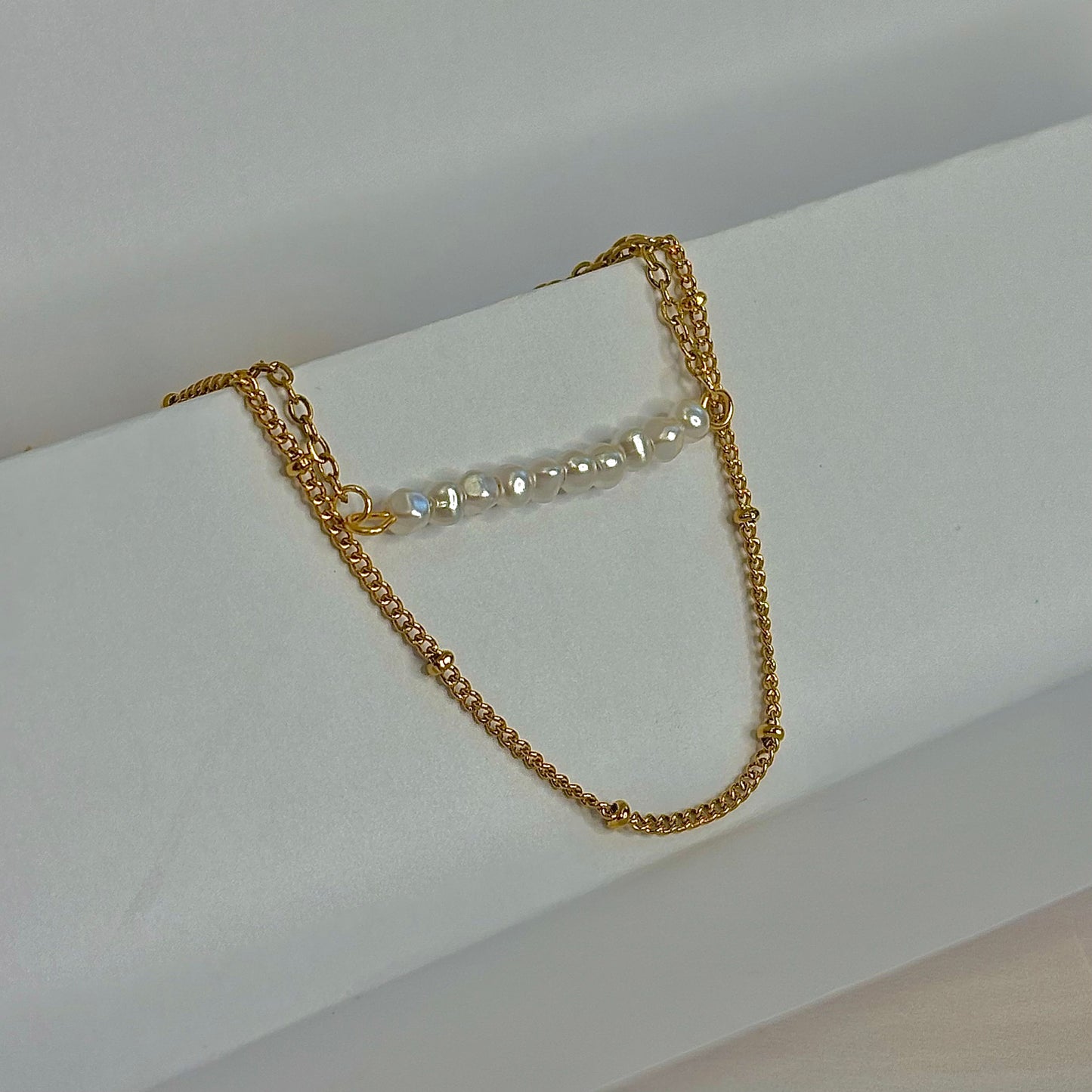 Gilded Pearl Cascade Bracelet for Women - Gold Plating