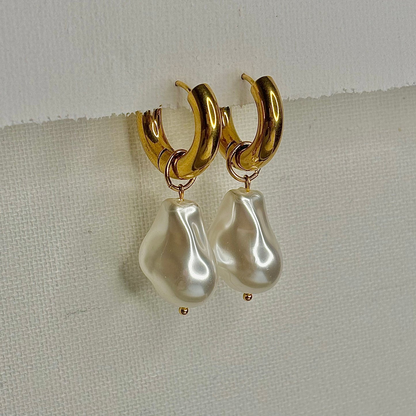 Large Pearl-Look Congo Earrings