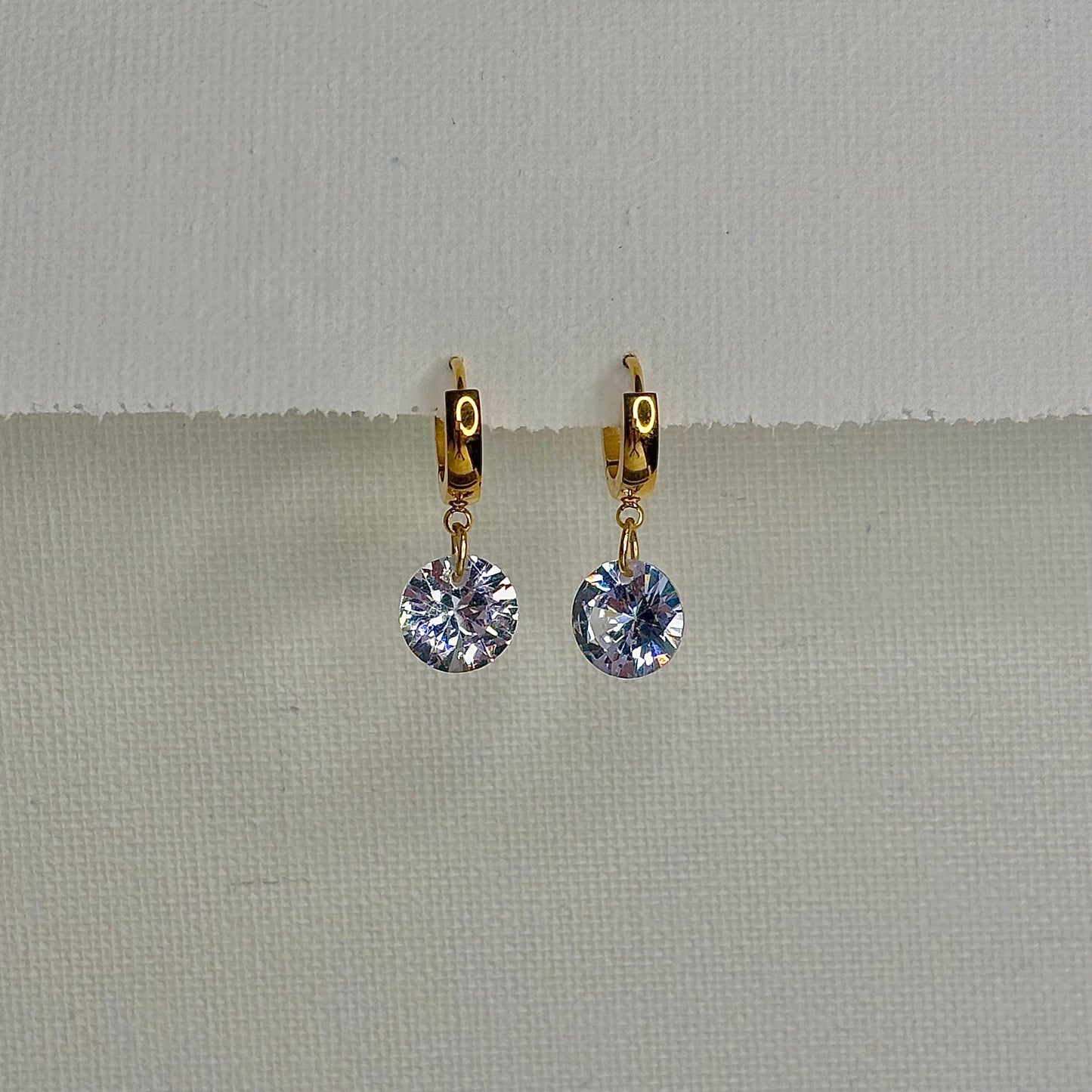 Luxury Diamond-Look Drop Huggie Earrings