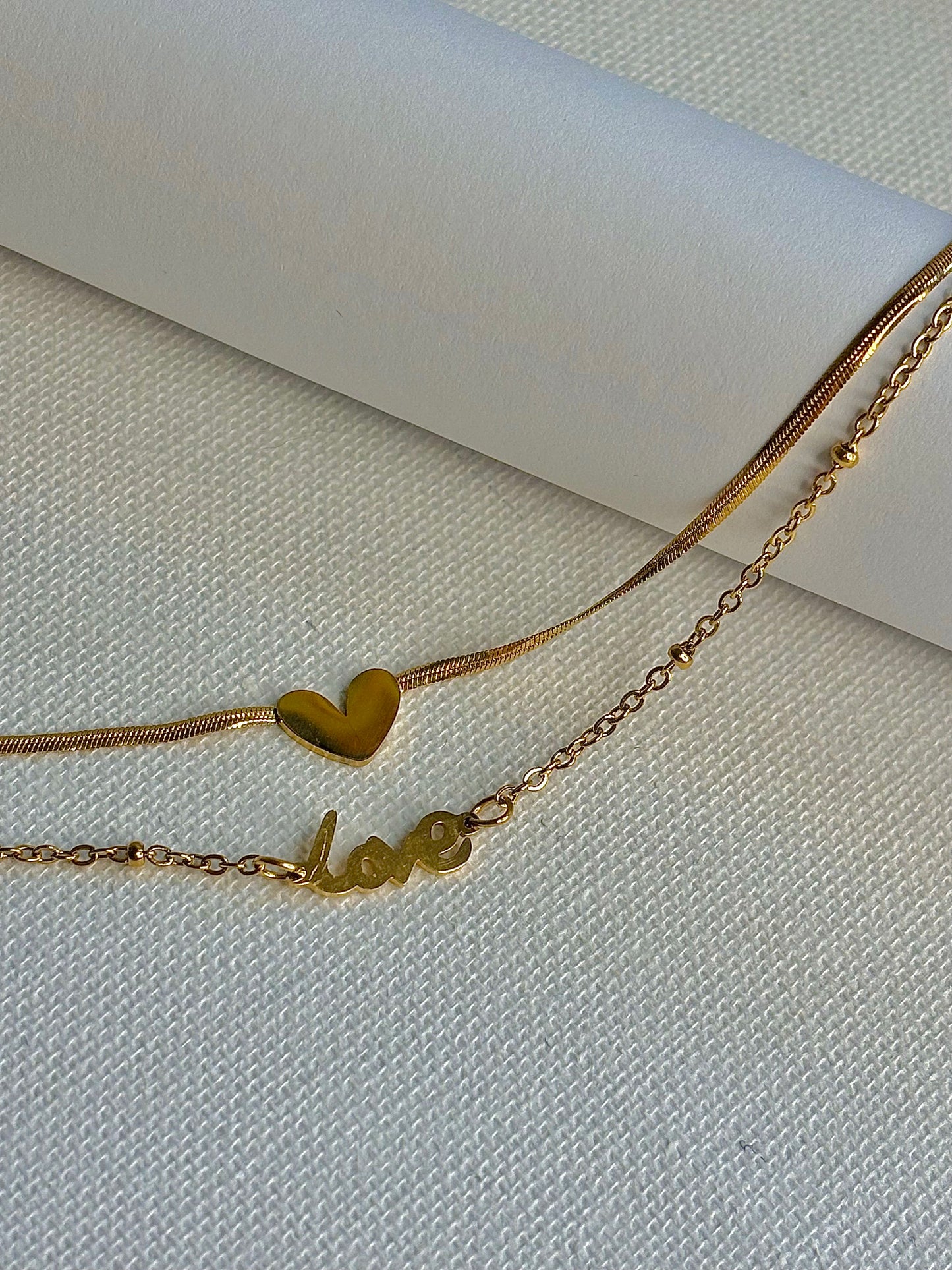 Heart & Love Elegance Anklet - Gold Plated & Stainless Steel