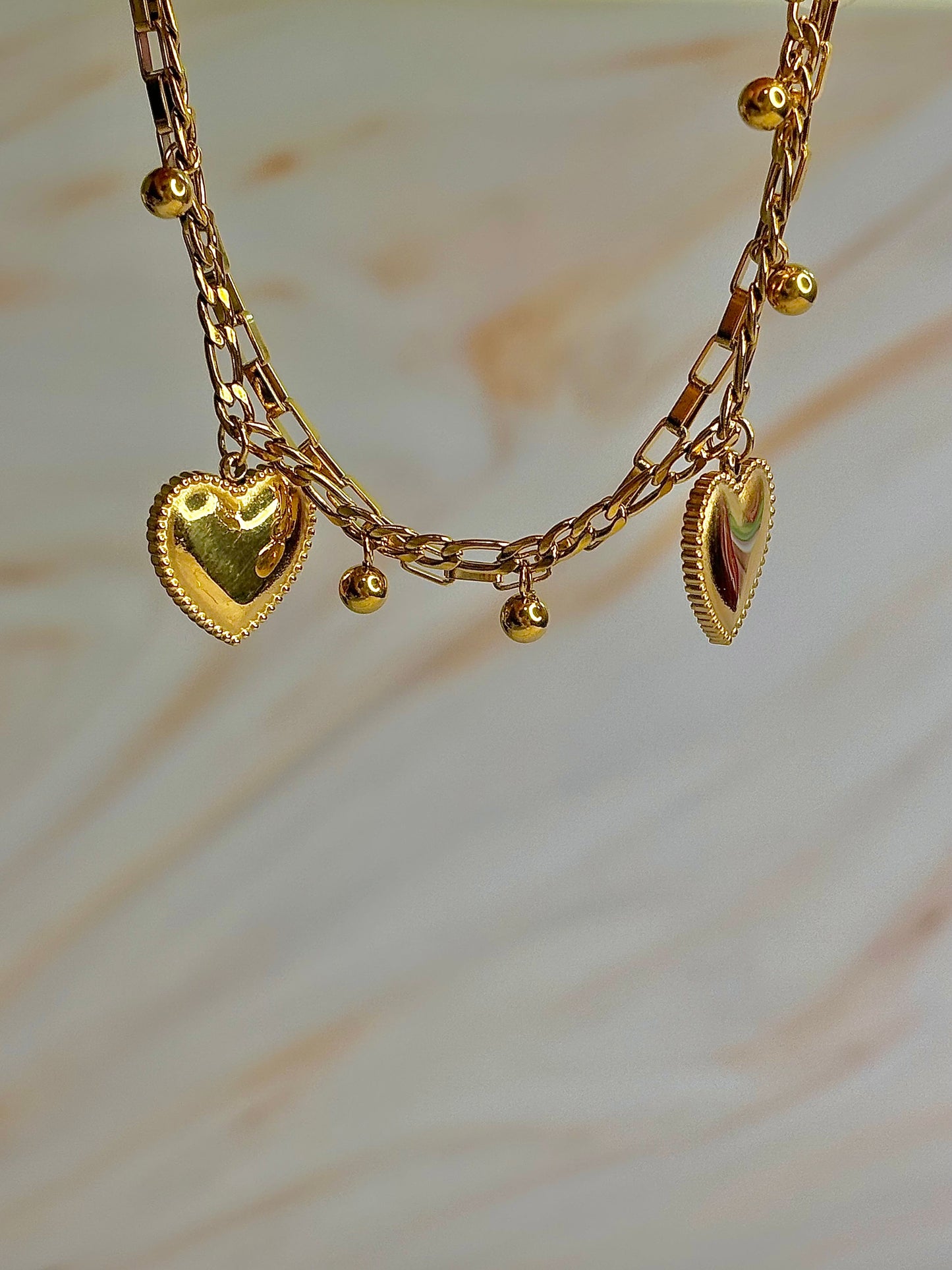 Golden Heart Harmony Bracelet - Stainless Steel