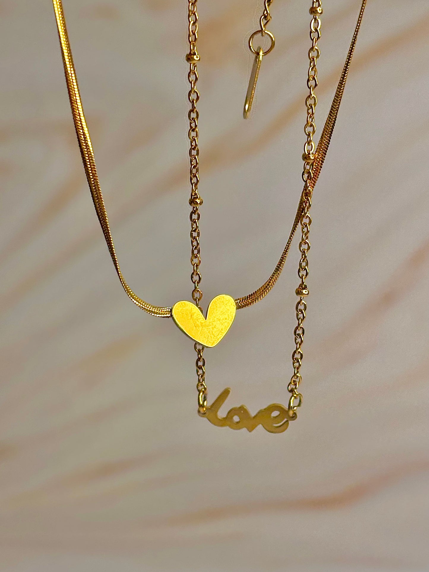 Heart & Love Elegance Anklet - Gold Plated & Stainless Steel