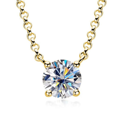 Luxe Radiance Stud Necklace - Gold Plating & Stainless Steel