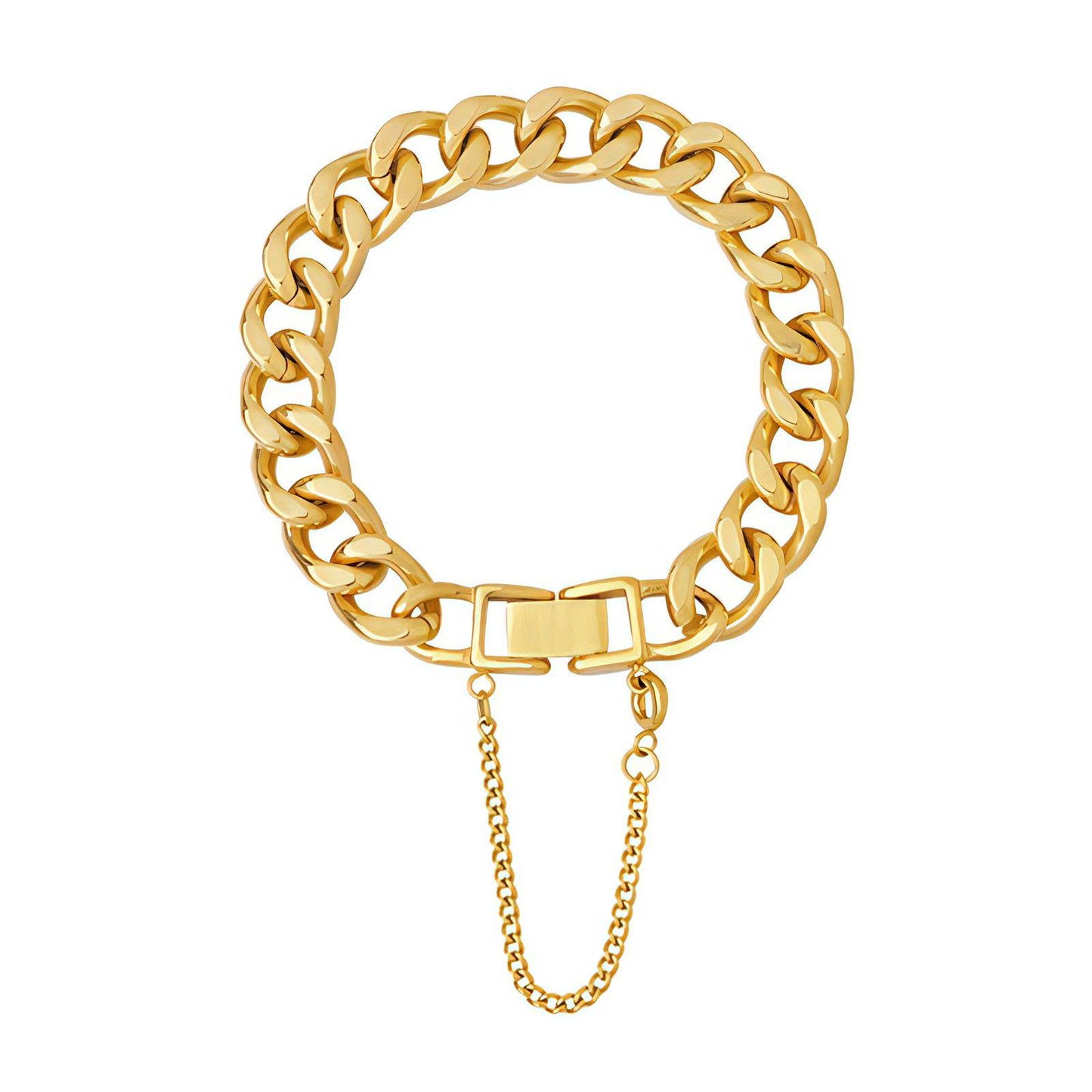 Curb Chain Link Bracelet - Stainless steel & Gold Plating