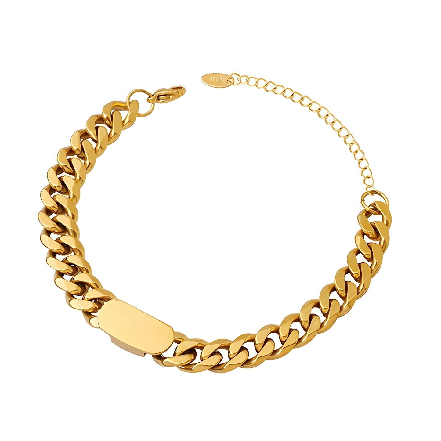 Adjustable Chunky Chain Bracelet - Gold Plating