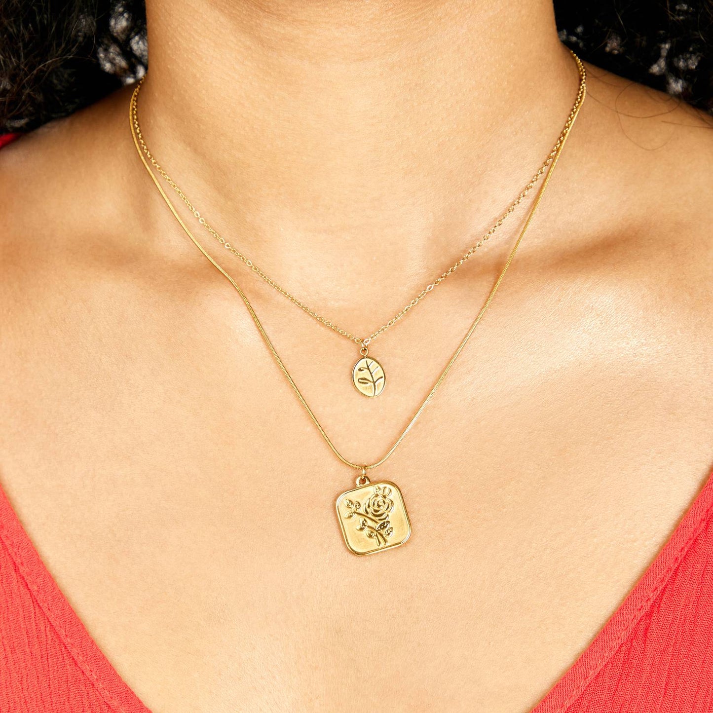 Nature-inspired Gold Plated Leaf Charm Necklace