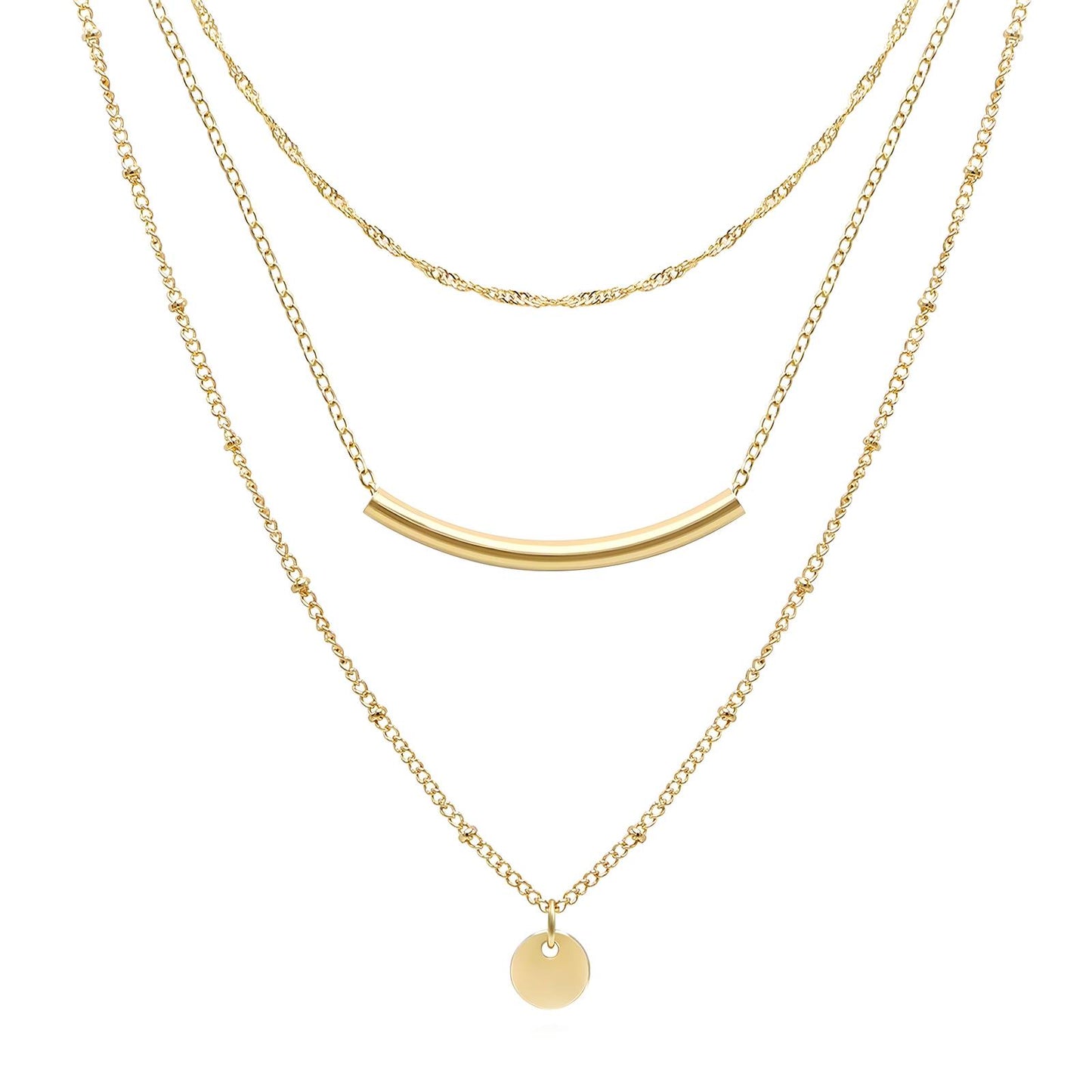 Gilded Trio Cascade Necklace