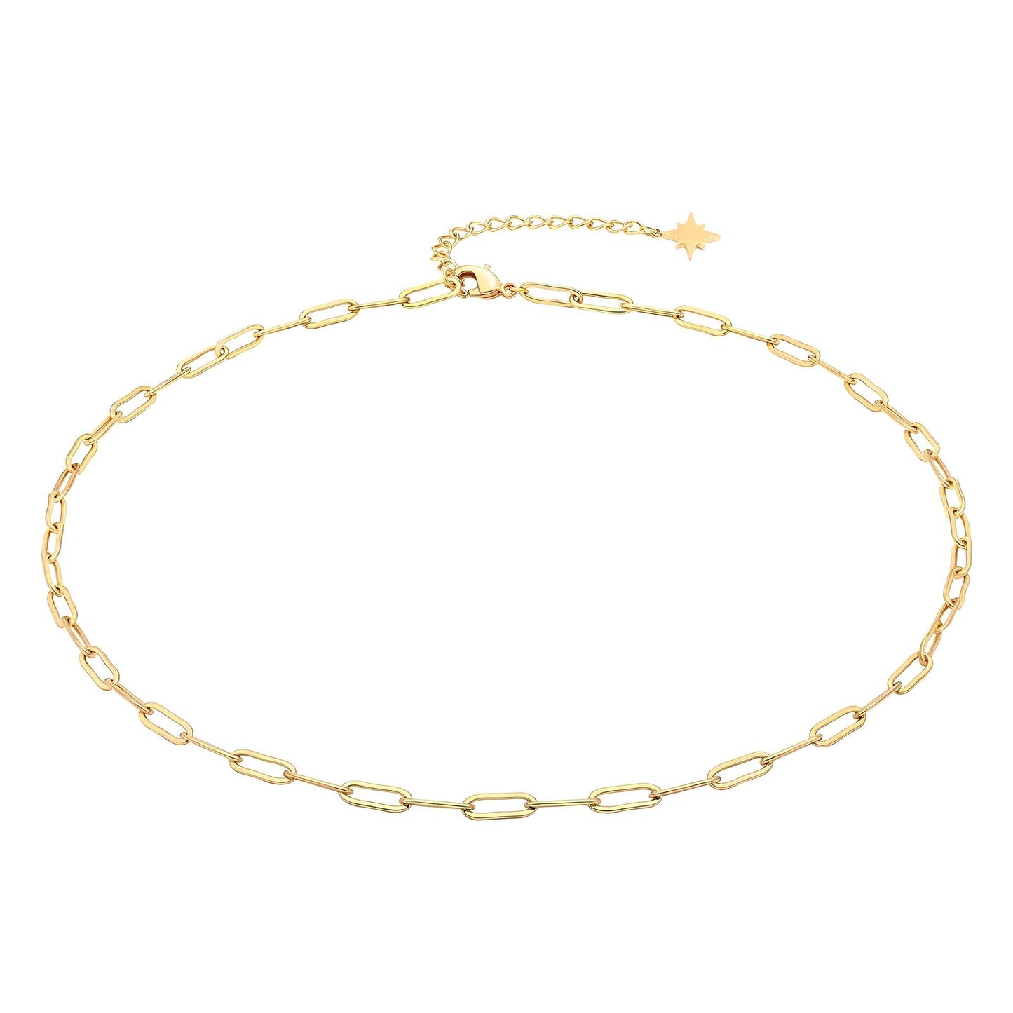 Dainty Linkage Necklace with Paperclip Design