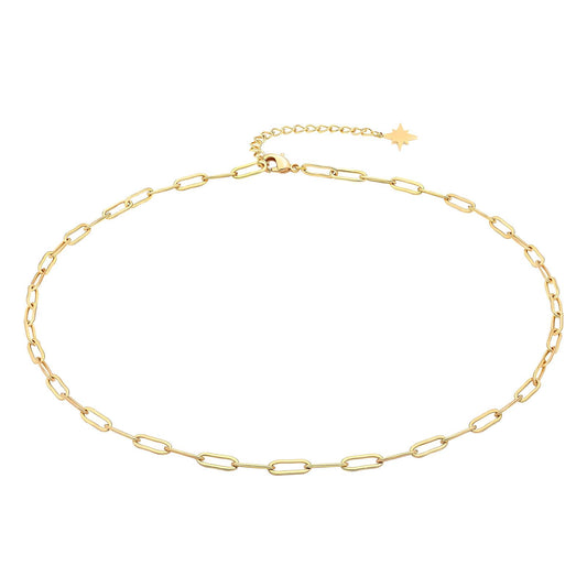 Dainty Linkage Necklace with Paperclip Design