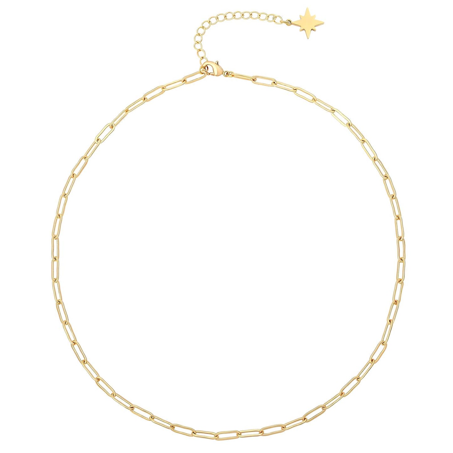 Dainty Linkage Necklace with Paperclip Design